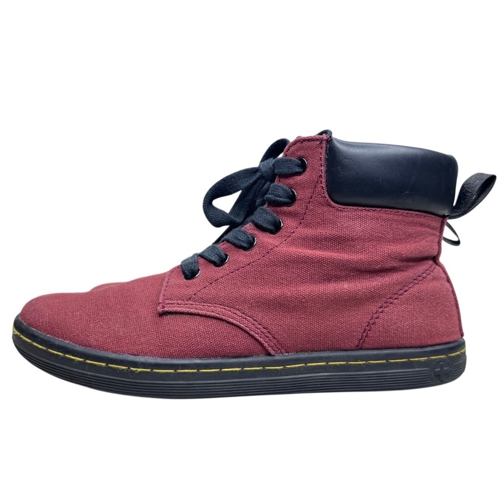 Dr. Martens Red and Black Ankle Boots